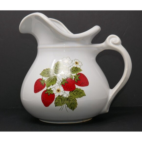 Nelson McCoy Pottery  1980s Strawberry Country Water Pitcher  #7515 USA - Picture 1 of 10